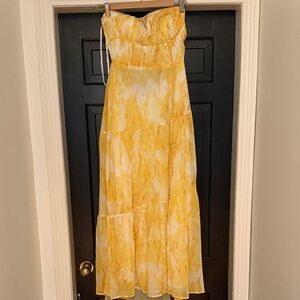 Sunny Yellow Strapless Dress